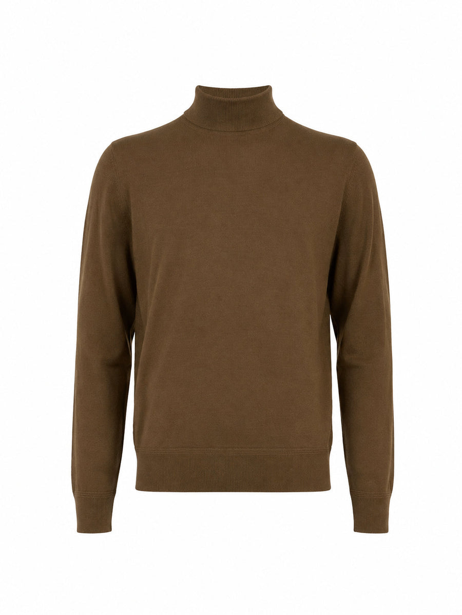 Roll-Neck Sweater Hazelnut Wool