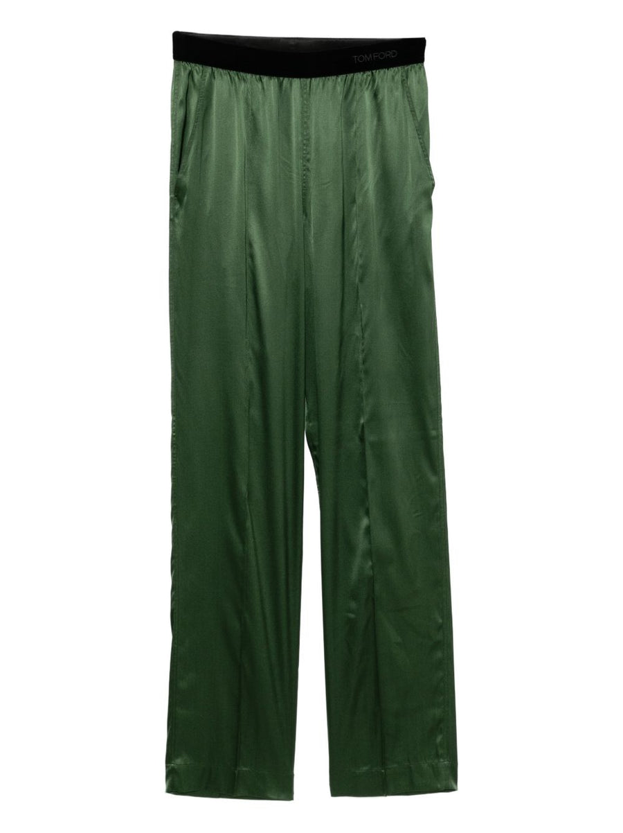 Trousers Moss Green Silk Main