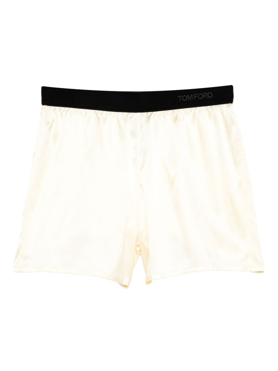 Shorts Silk-Blend Yellow