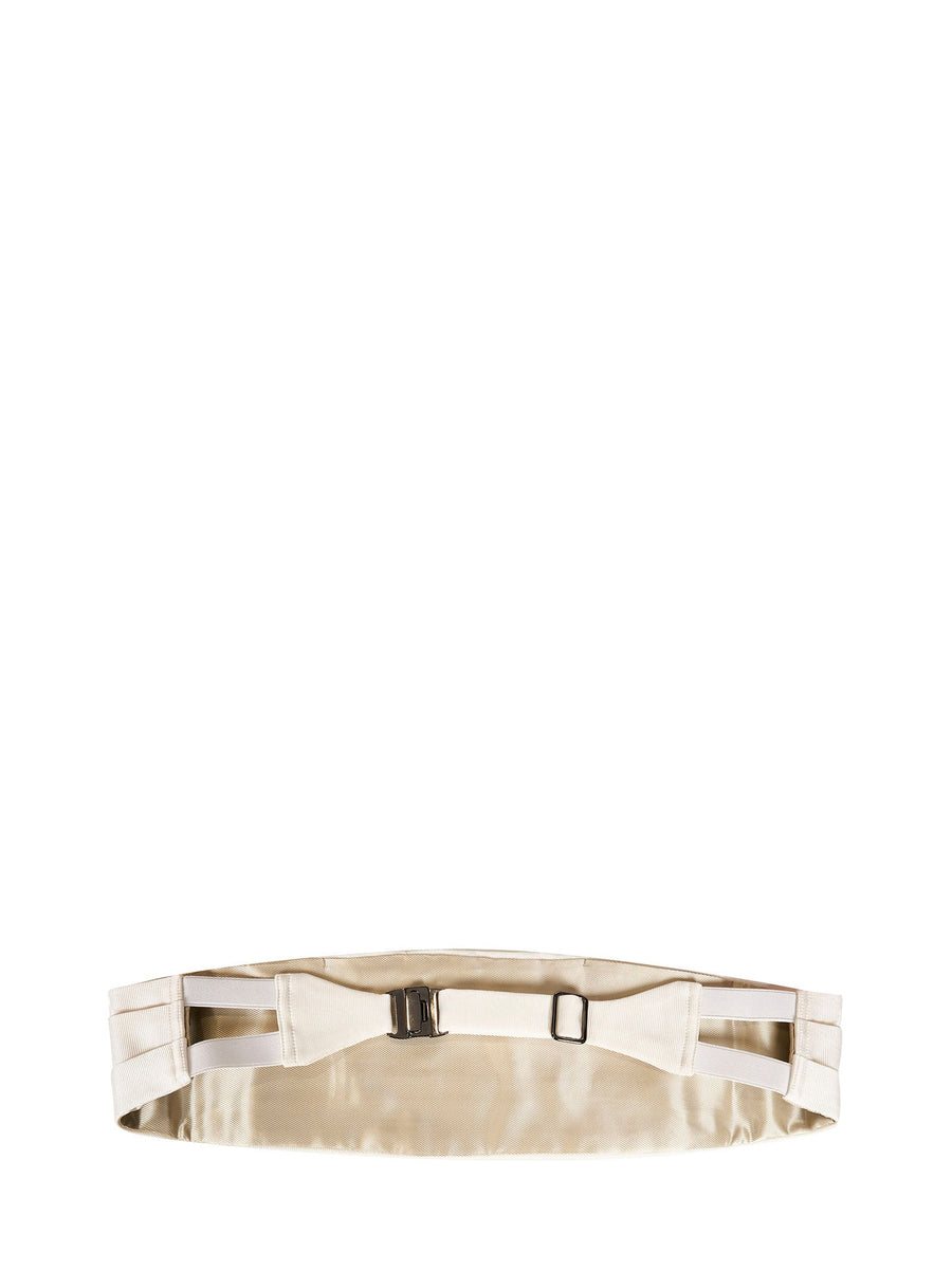 Cummerbund White Silk Belt