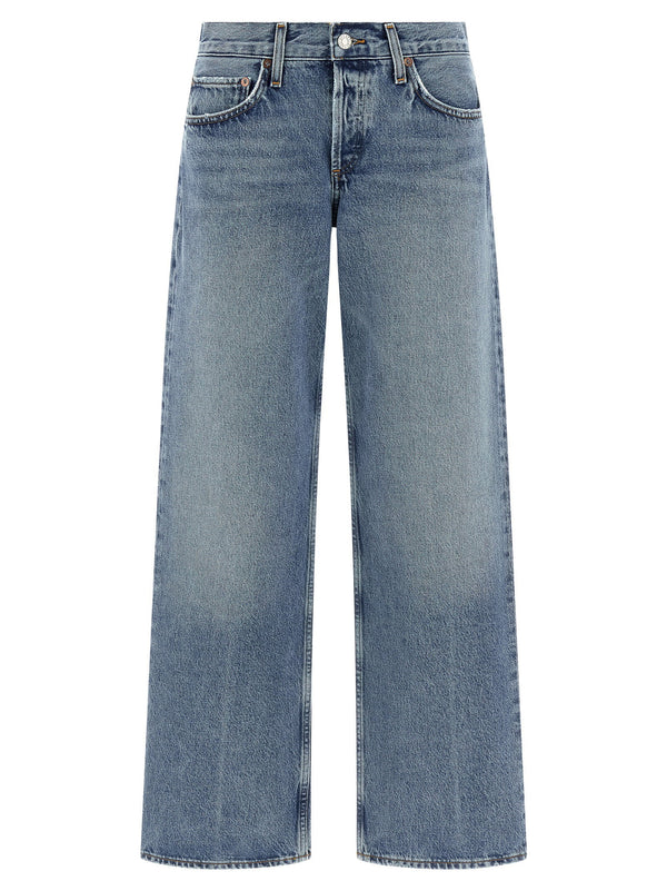 Agolde Low-Rise Loose Jeans — Blue