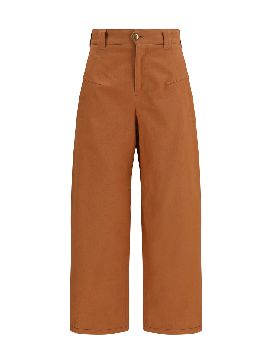Chloé 100% Cotton trousers in orange