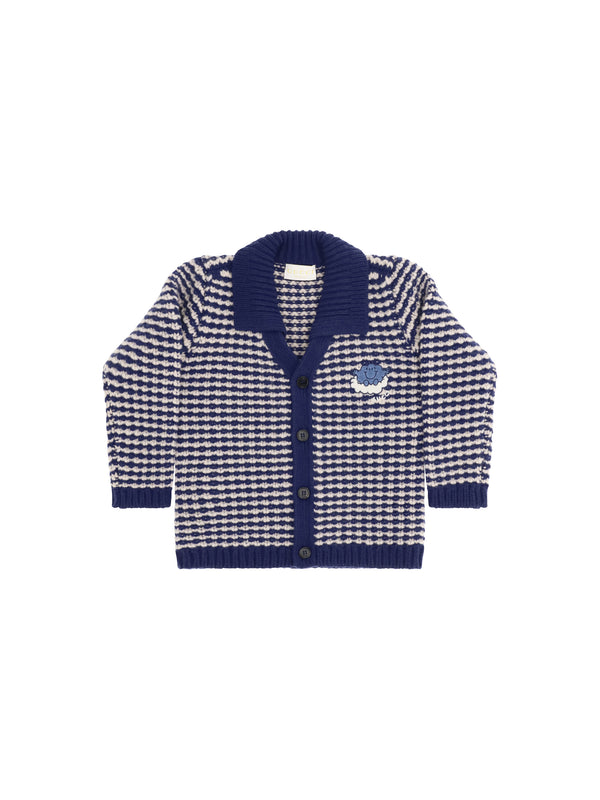 Gucci 100% wool cardigan in navy