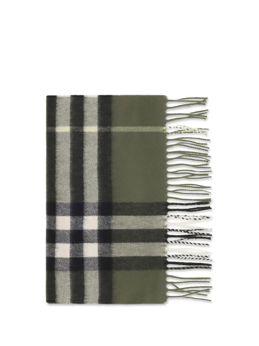 Check Cashmere Scarf Pea Green Kashmir/capra Hircus