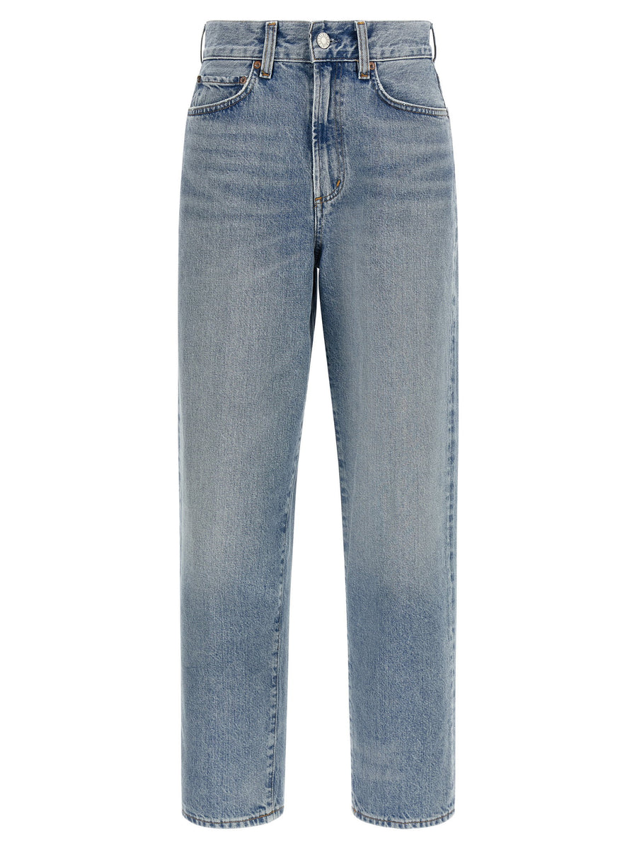 Agolde Vintage Wash High-Waist Jeans — Indigo