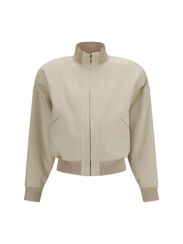 Gucci 100% Cotton bomber jacket in beige
