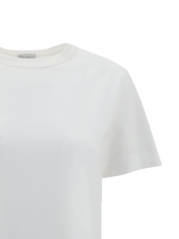 Monochrome Cotton T-Shirt Bianco T-shirts & Jerseys