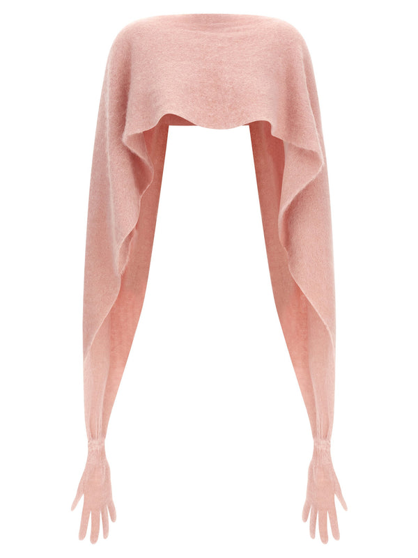 Moschino Gauze mohair blend cape in pink