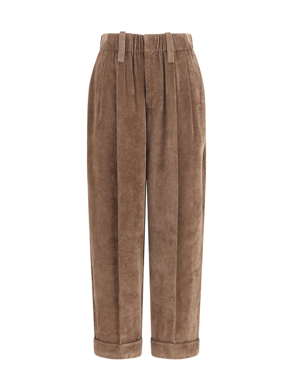 Brunello Cucinelli 93% Viscose trousers in beige
