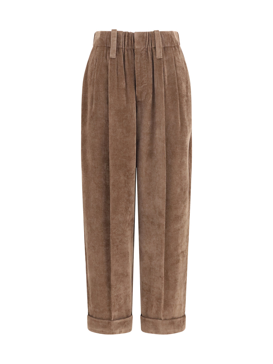 Brunello Cucinelli 93% Viscose trousers in beige