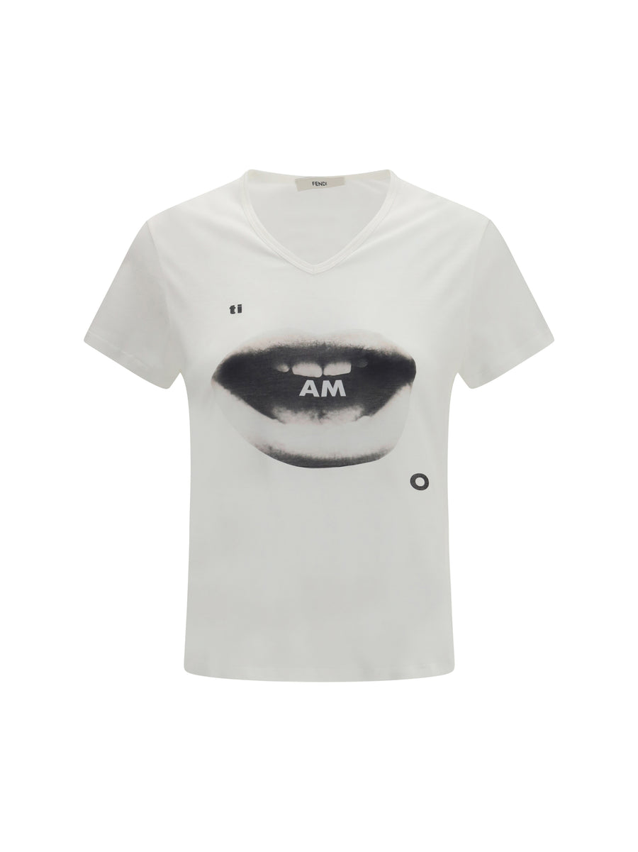 Ti Amo Print Jersey T-Shirt Avorio Cotton T-shirts