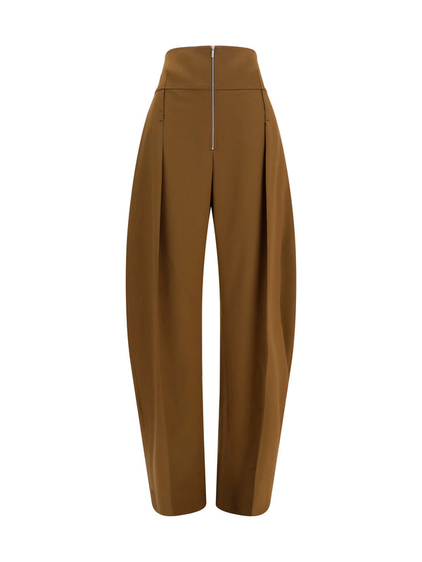 Ferragamo 95% Merino wool trousers in brown