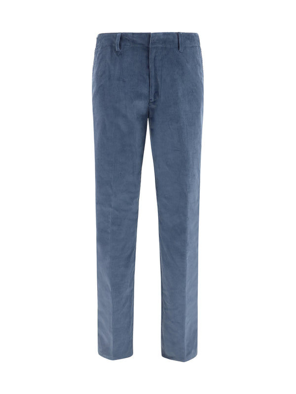 Etro 98% Cotton trousers in blue
