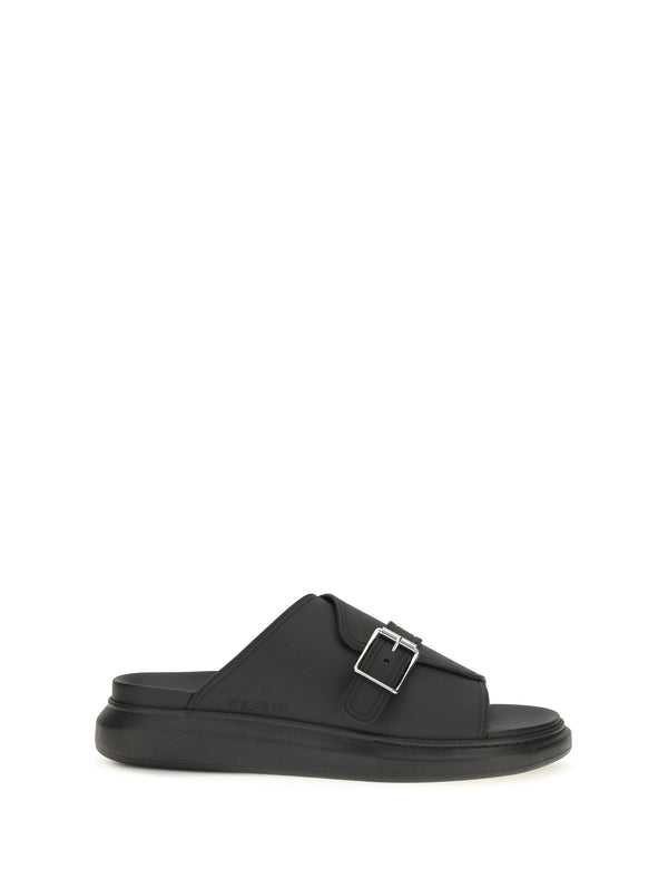 Alexander McQueen Upper: 100% Thermoplastic Polyurethane; Sole: 100% Rubber slide sandal in black