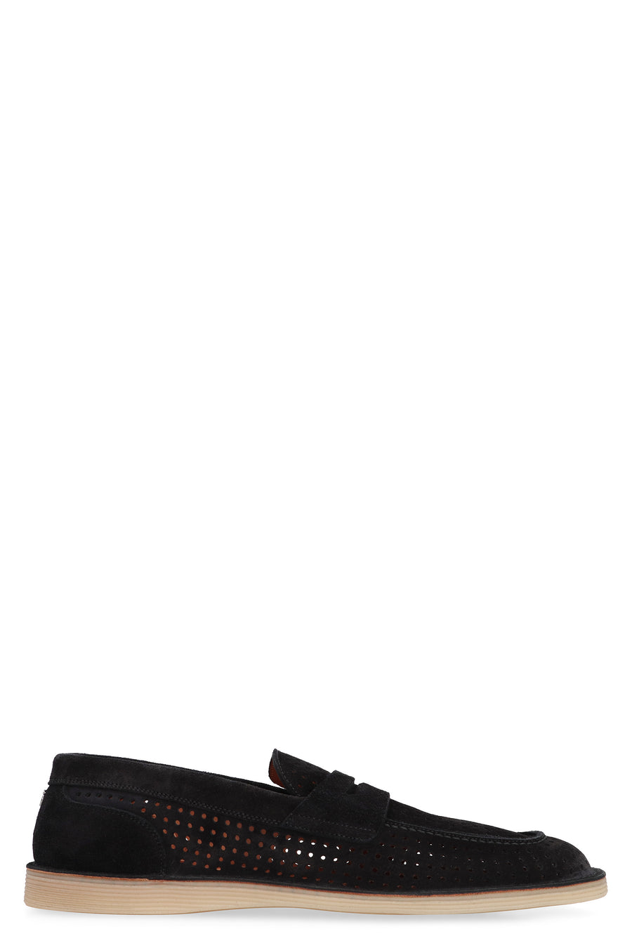 Black Calfskin Round-Toe Loafers