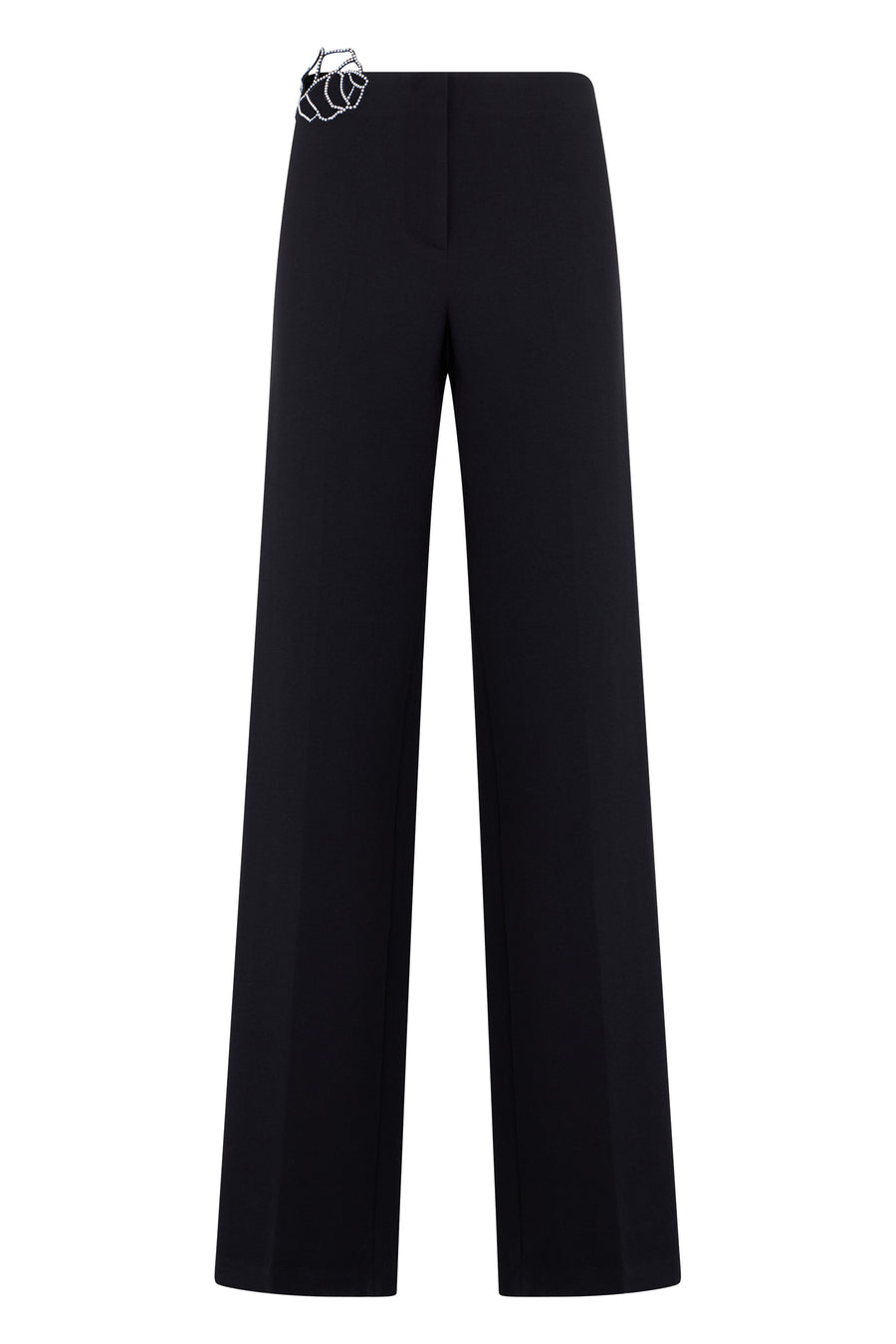 Straight Trousers Black Polyester