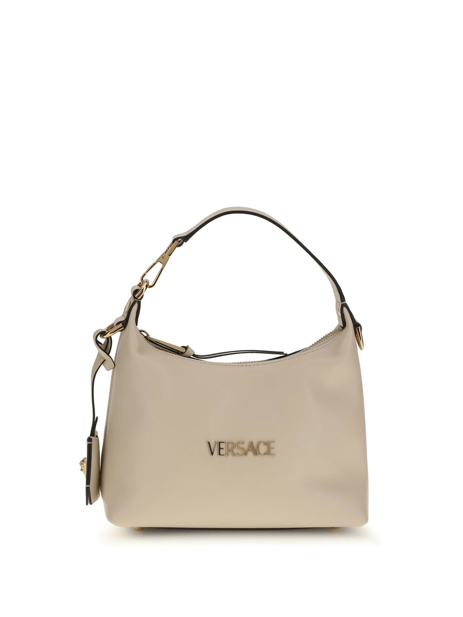 Versace 100% Calf Leather Bos Taurus hobo bag in beige