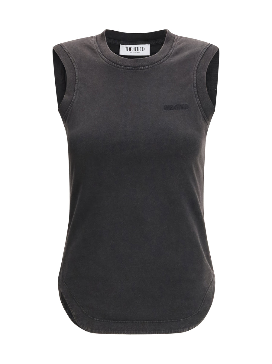 The Attico 100% cotton tank top in black