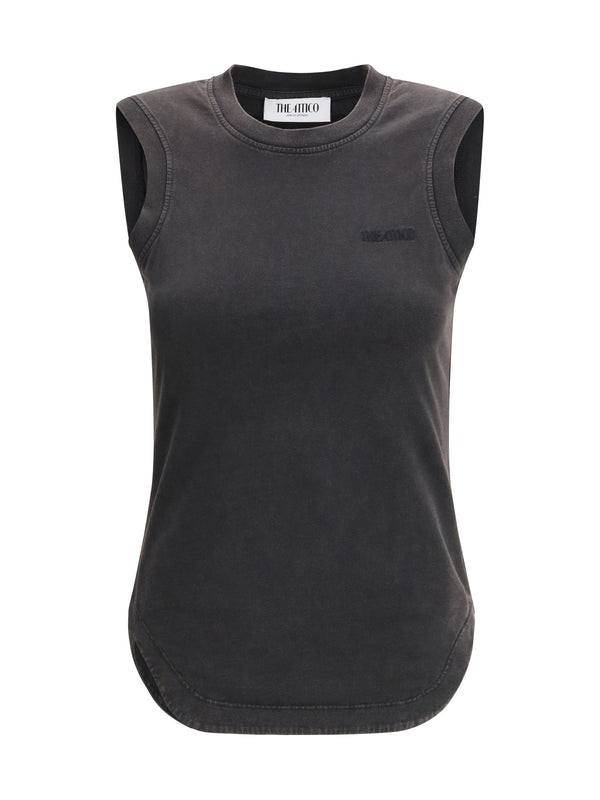 The Attico 100% cotton tank top in black