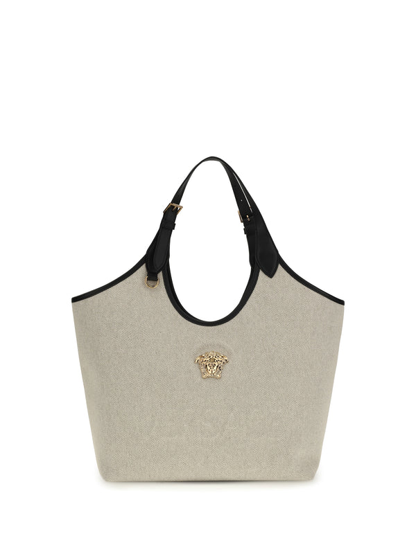 Versace 100% cotton tote bag in beige