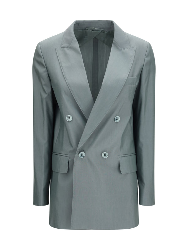 Max Mara 75% Merino wool Ovis Aries; 25% Silk blazer in green