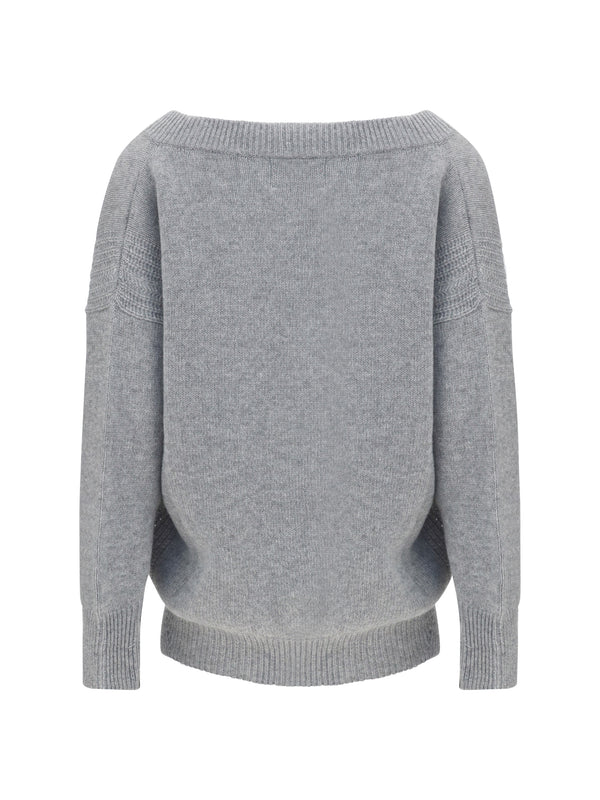 Knit Cashmere Dress With Slip Grey