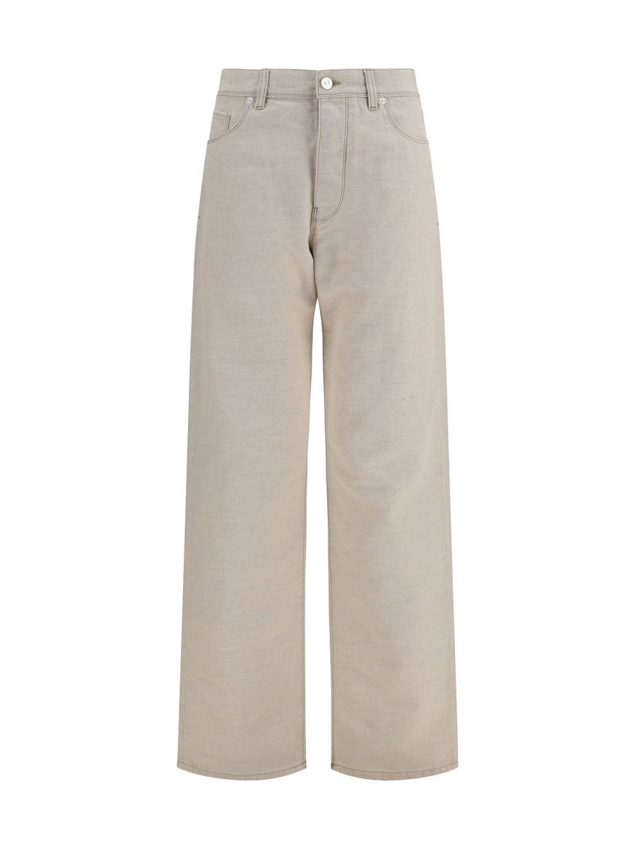 Selleria Jeans Avorio Cotton; Linen