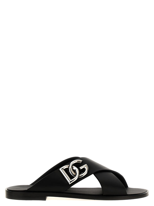 Dolce & Gabbana شعار جلد صنادل
