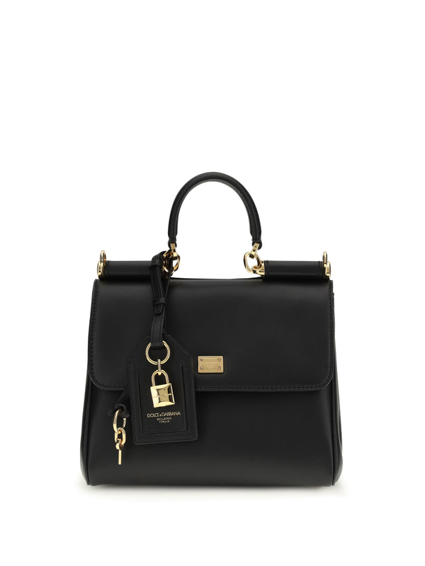 Dolce & Gabbana 100% Calf Leather Bos Taurus top handle bag in black