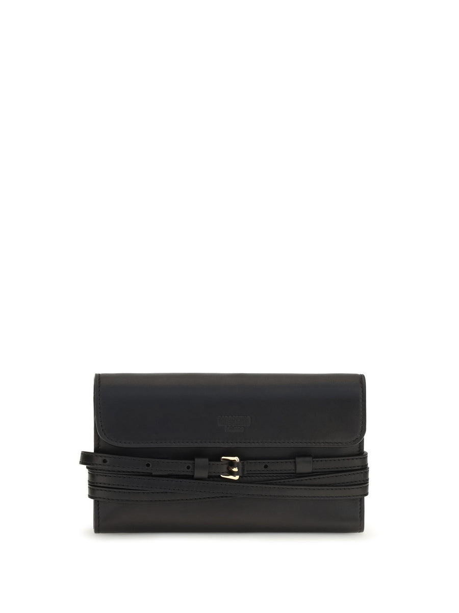 Moschino 70% Goatskin; 20% Polyester; 10% Thermoplastic Polyurethane wallet in black