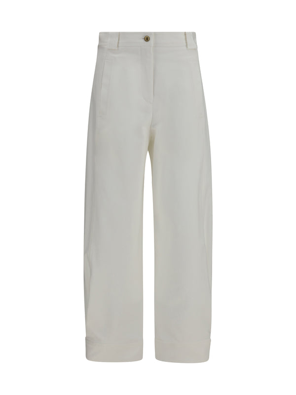 Max Mara 95% Cotton; 5% Elastane trousers in white