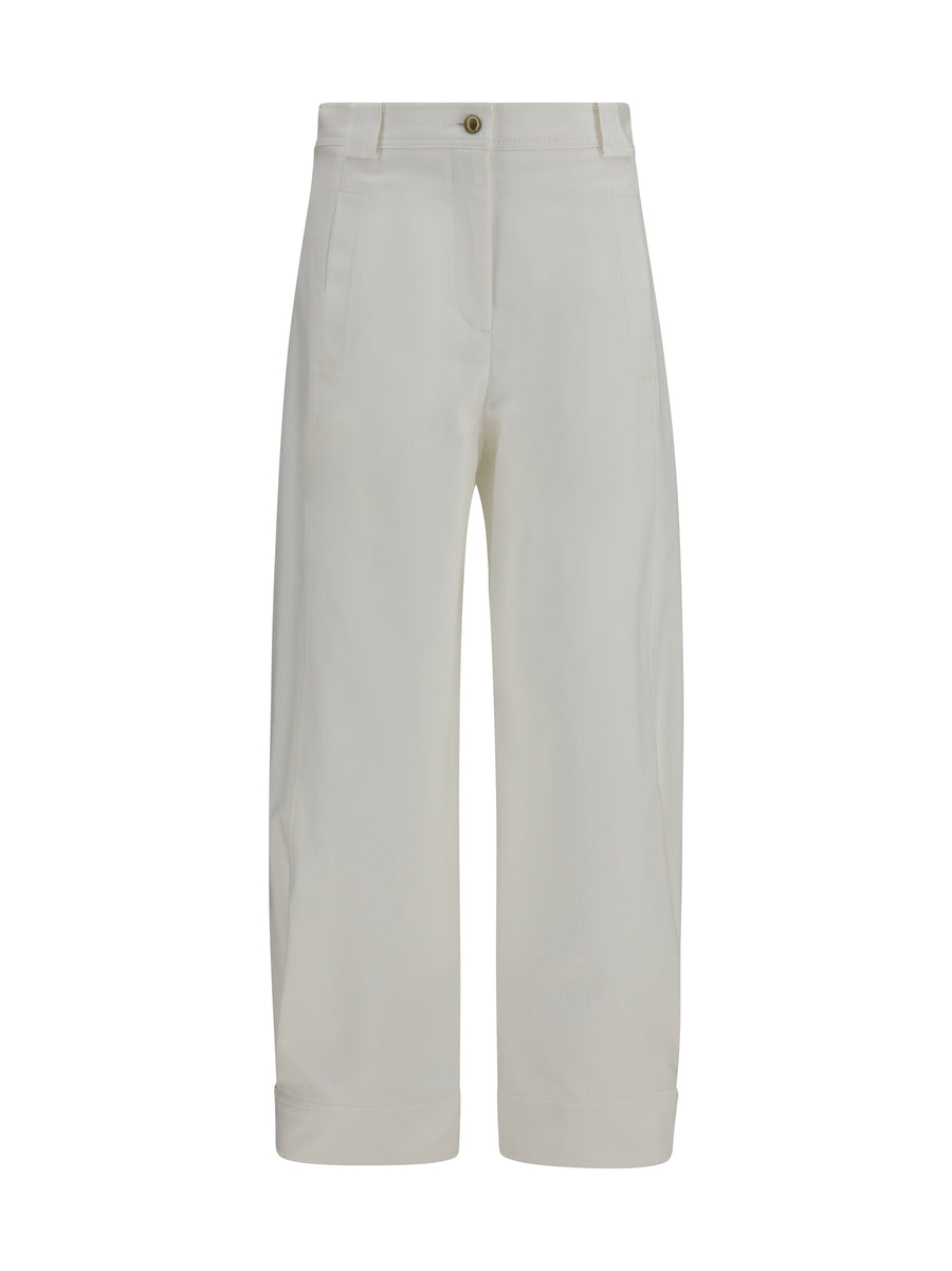 Max Mara 95% Cotton; 5% Elastane trousers in white