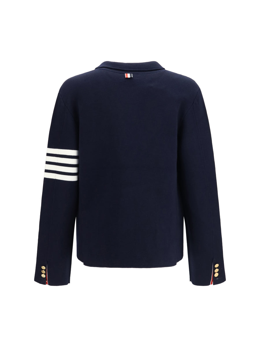 Jacket Four-Bar Sleeve Wool Navy (fleece) Coat