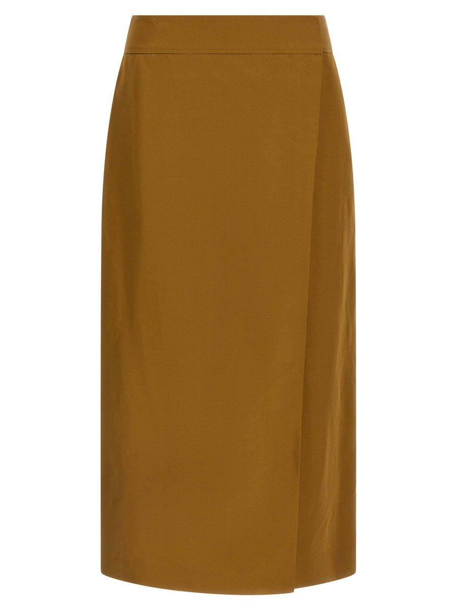 Alberto Biani Wrap Skirt — Brown