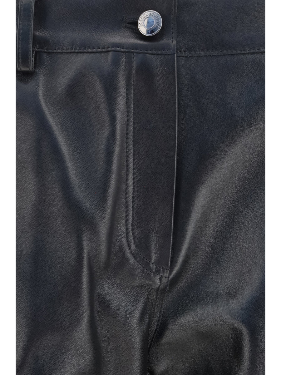 Leather Straight-Leg Pants Black Sheep Trousers