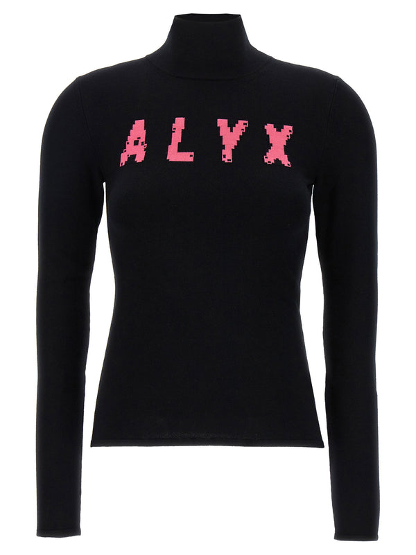1017-Alyx-9Sm Logo Intarsia Sweater — Black