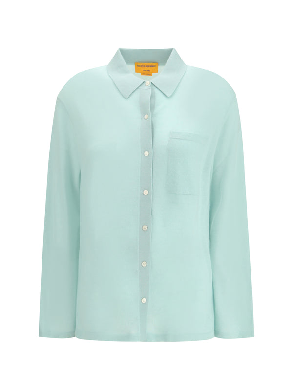 Guest In Residence 100% Cashmere shirt in green