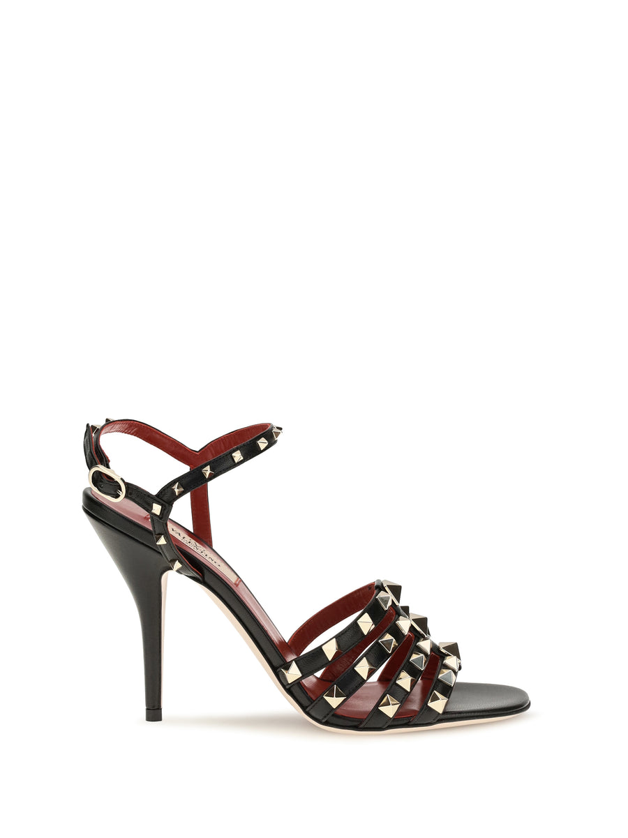 Rockstud Kidskin Sandals Nero