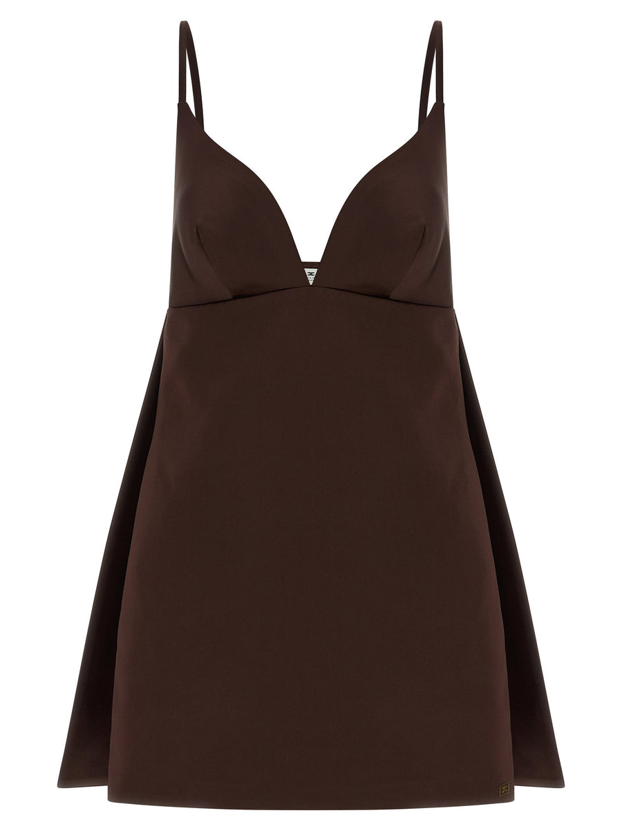 Elisabetta Franchi Duchesse Dress — Brown
