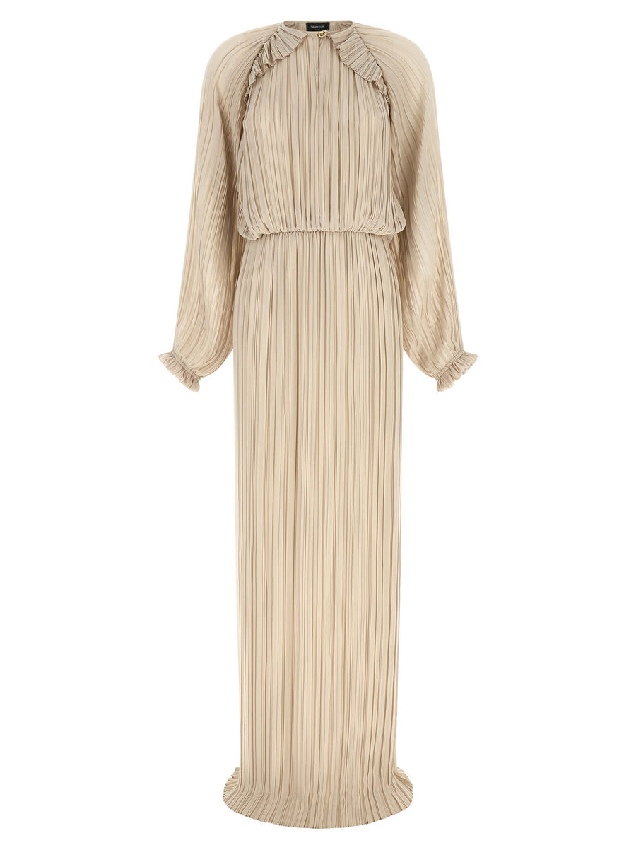 Fabiana Filippi Pleated Long Dress — Beige