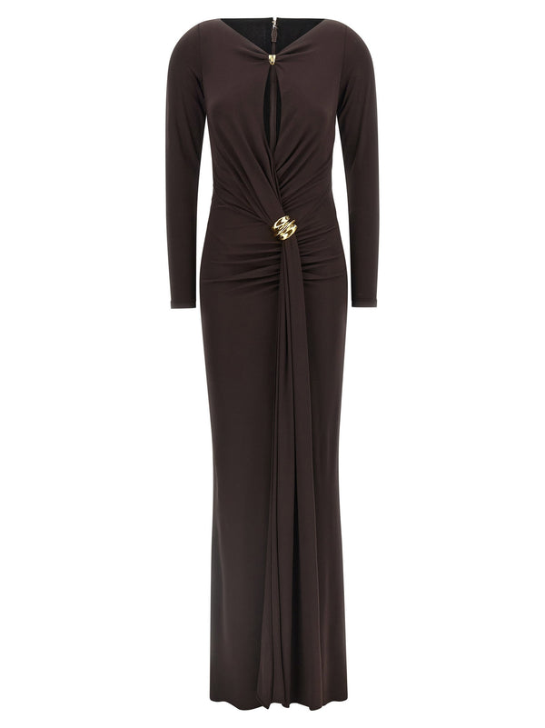 Elisabetta Franchi Crêpe jersey dress in brown
