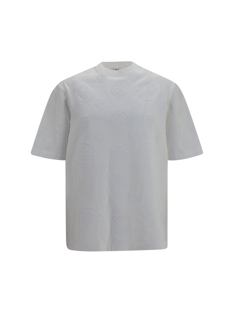 Oversized All-Over Monogram T-Shirt White Cotton T-shirts