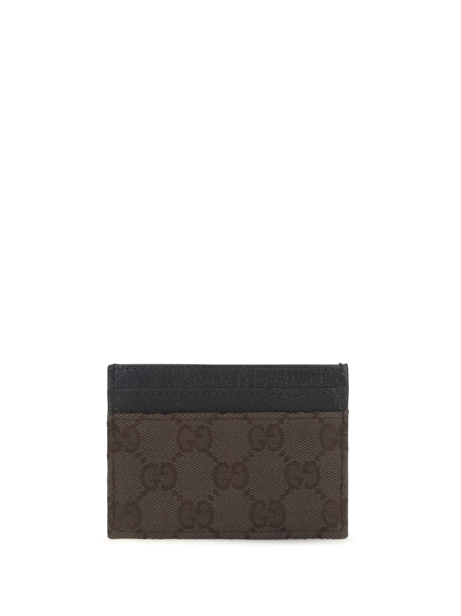 Card Holder Gg Fabric Choco Brown-Black Brown/black Wallets & Purses