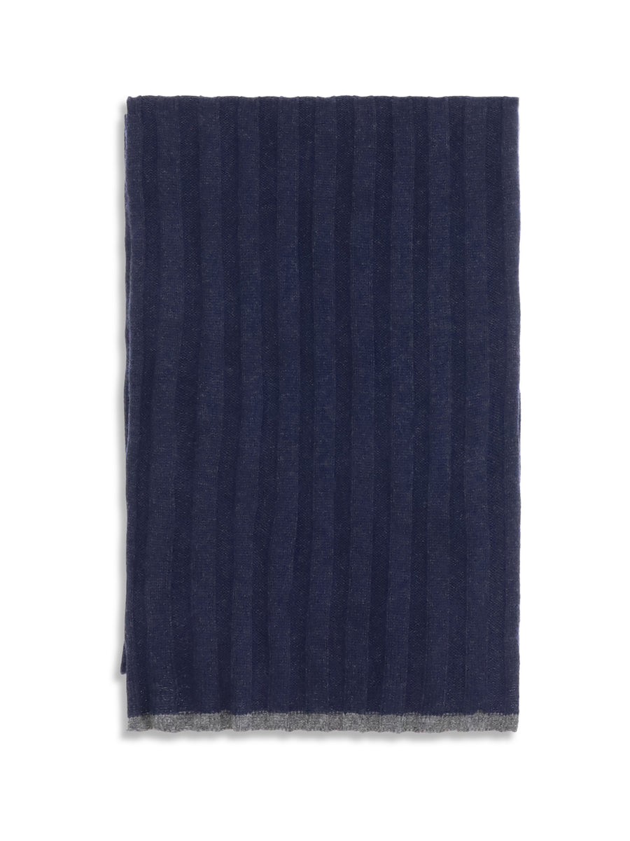 Brunello Cucinelli 100% Kashmir/Capra Hircus scarf in navy