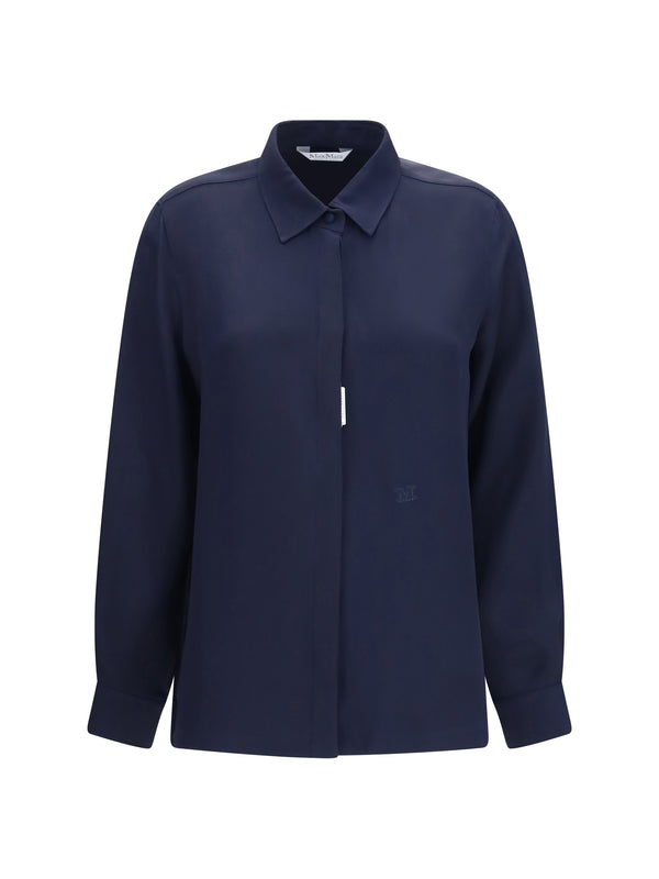 Max Mara 100% silk shirt in navy