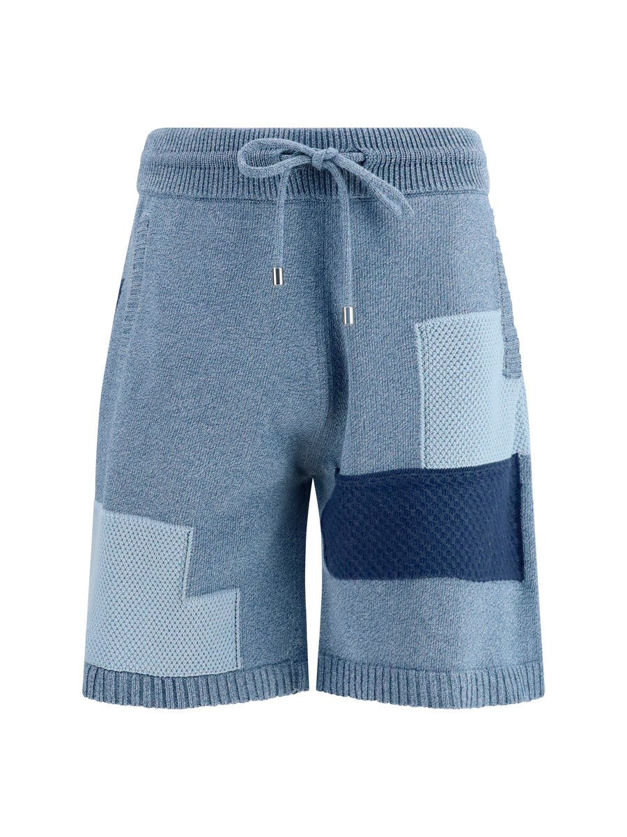 Laneus 100% Cotton bermuda shorts in blue