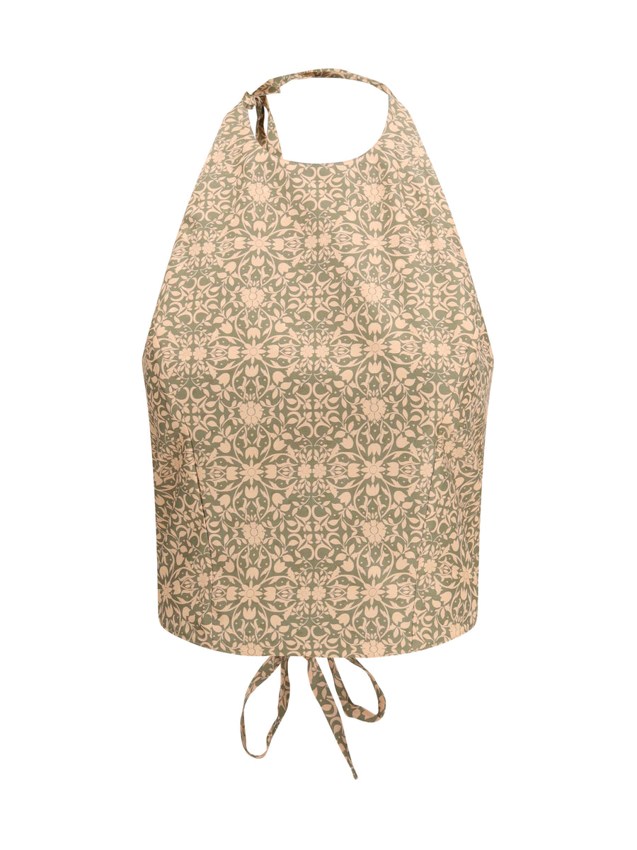 Sleeveless Halter Top Multicolour Outer Viscose Tops