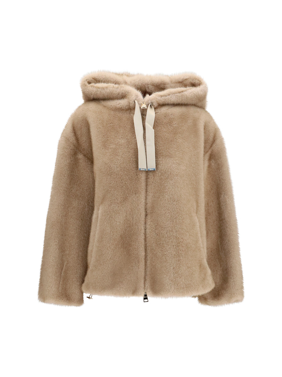 Herno Outer: 100% Polyester; Inner: 65% Acetate jacket in beige