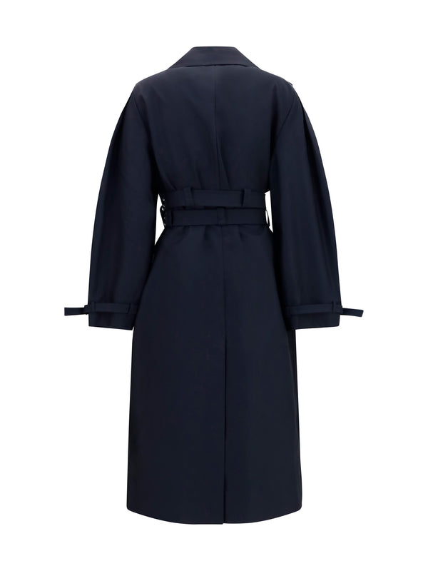 Trench Coat Black Cotton