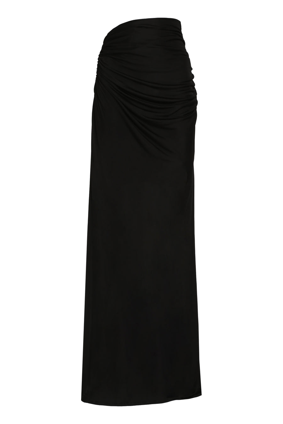 Draped Skirt With Cut-Out Detail Black Viscose